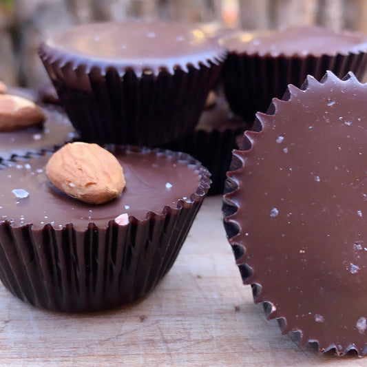 Dark Chocolate Almond Butter Cup 8 Pack - Tia Coco Healthy Chocolate